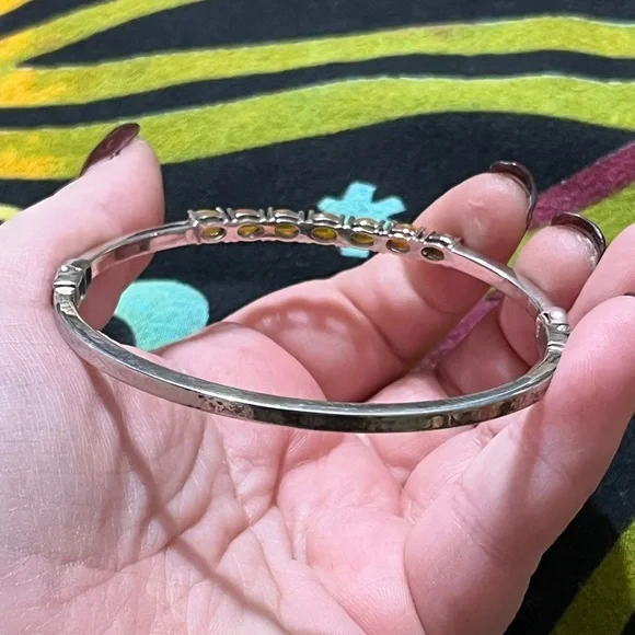 VTG Whimsigoth Ethiopian Fire Opal Sterling Silver 925 Bangle Cuff Bracelet